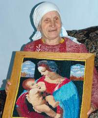 Мадонна Литта, вышитая гладью